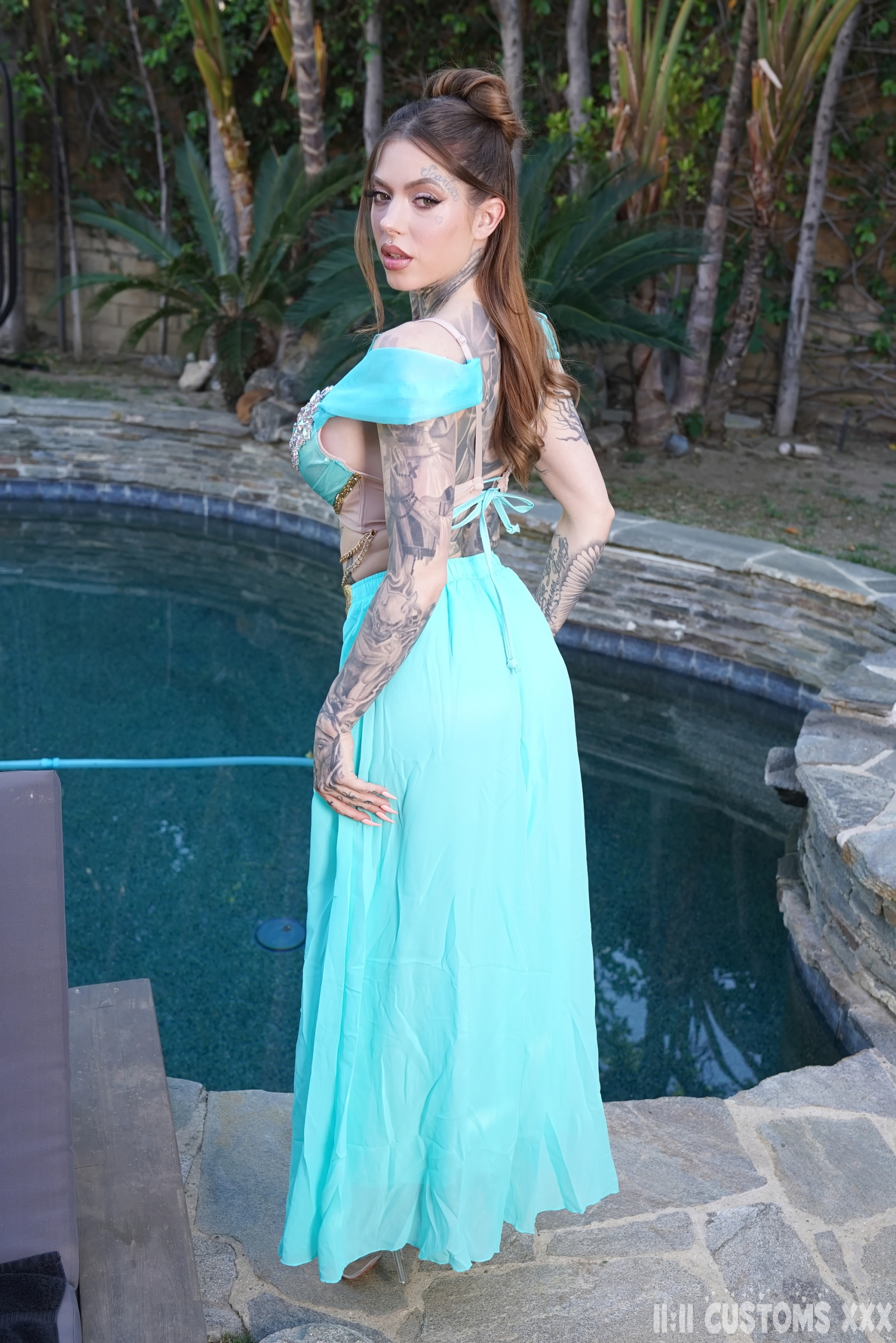 Chantal Danielle Jasmine Costume Tattooed & Throated - Chantal's Outdoor Surrender Hard Core Scene