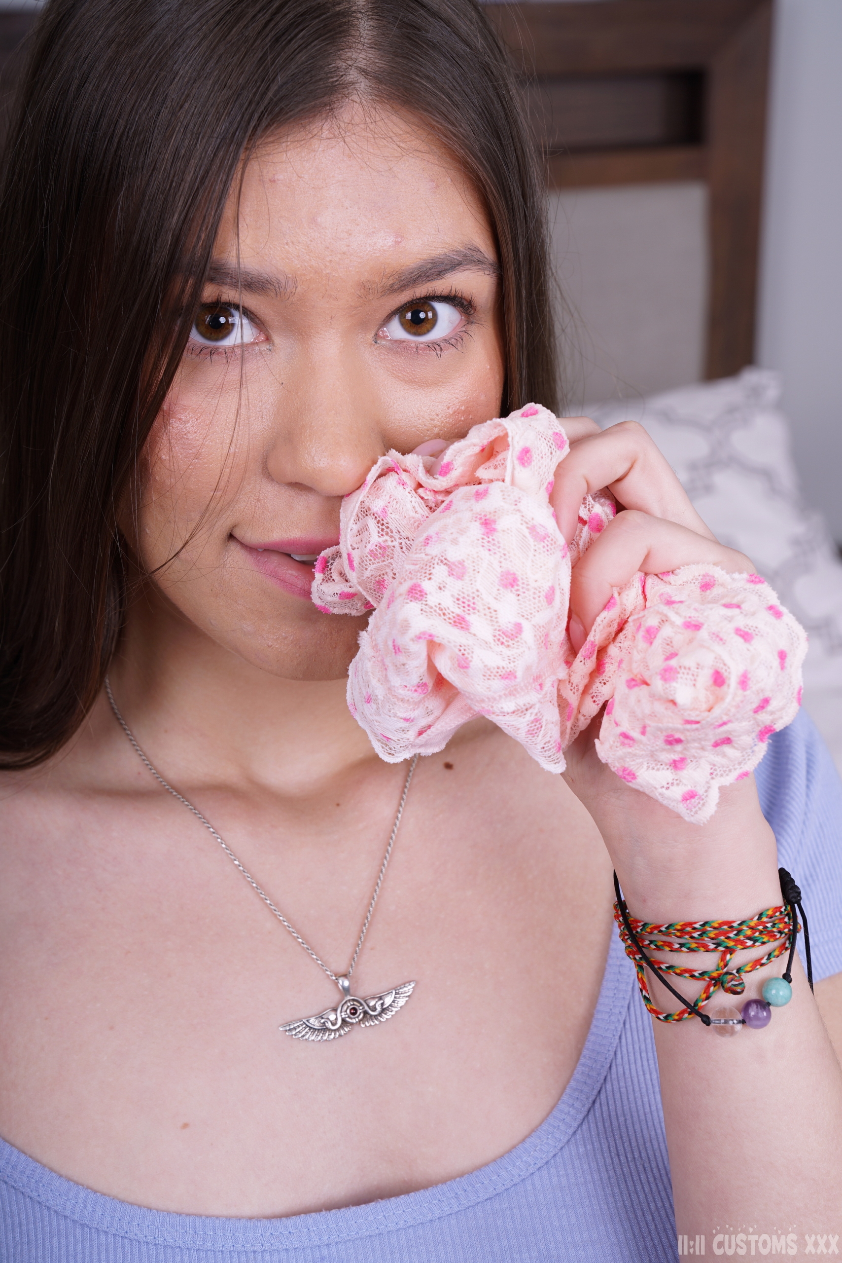 Ali Jones - SUPER WET Masturbated & Played In Baby Pink Personally Perfumed Pokka Dot Panty + Photo & Video Set