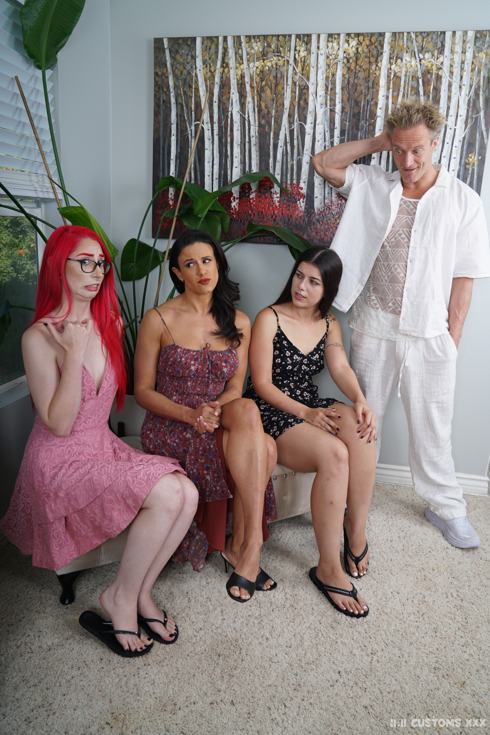 Penny Barber Leo Babe & Lily Winters BGGG 4 Some 2 Full Pajama Sets + Penny Barbers Emerald Green Thong + Matching Photo And Video